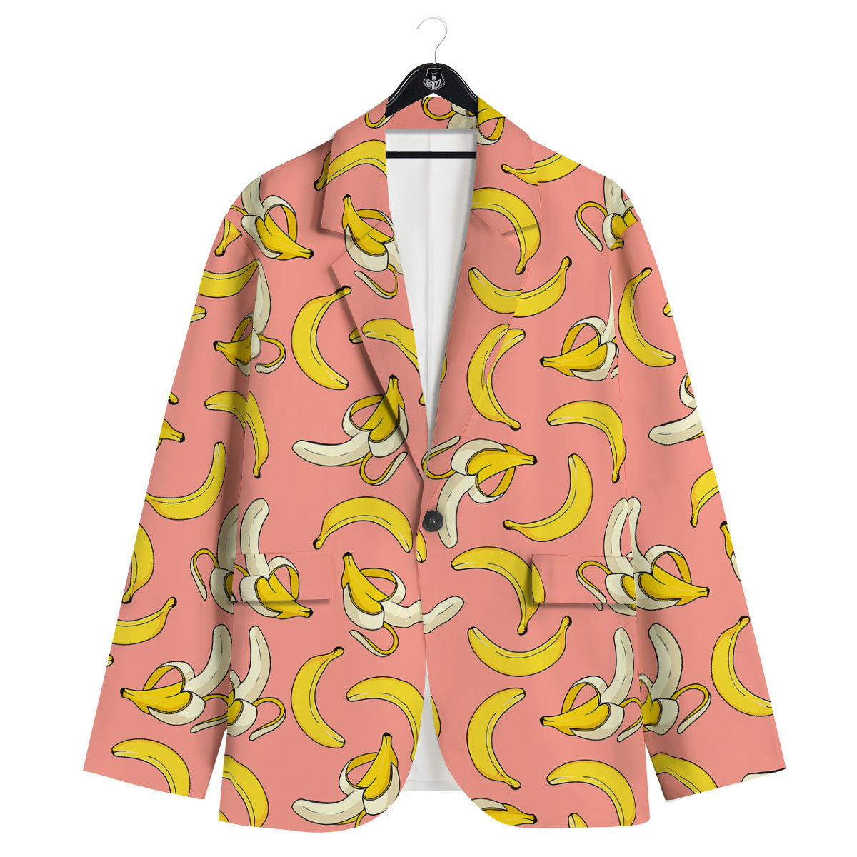 Banana Pink Print Pattern Men's Sport Coat-grizzshop