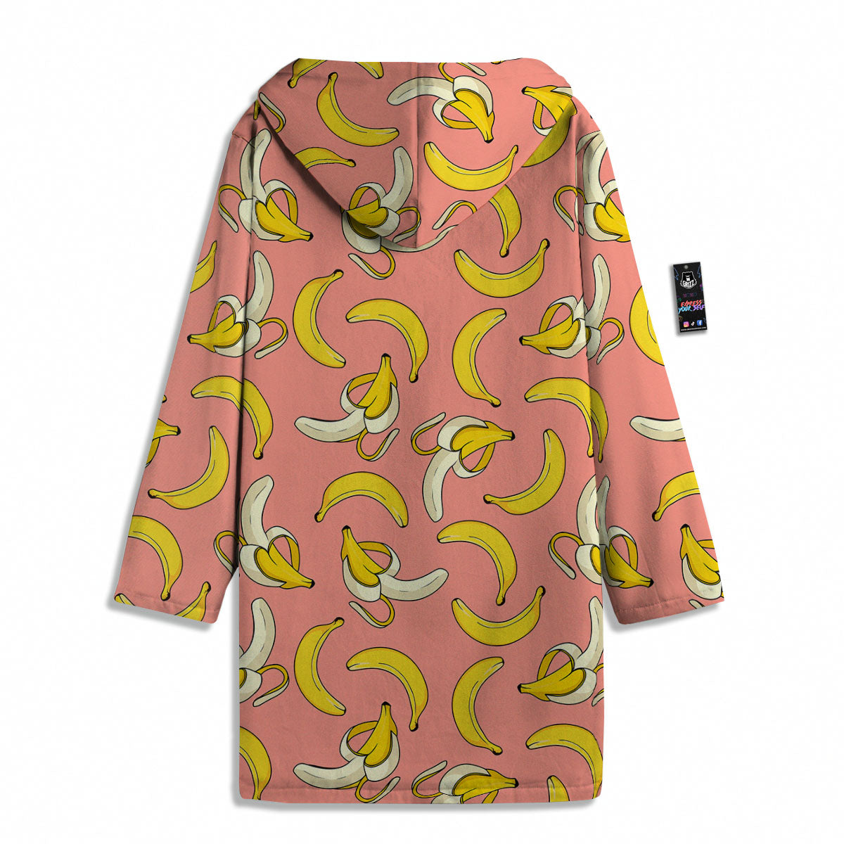 Banana Pink Print Pattern Men's Windbreaker Jacket-grizzshop