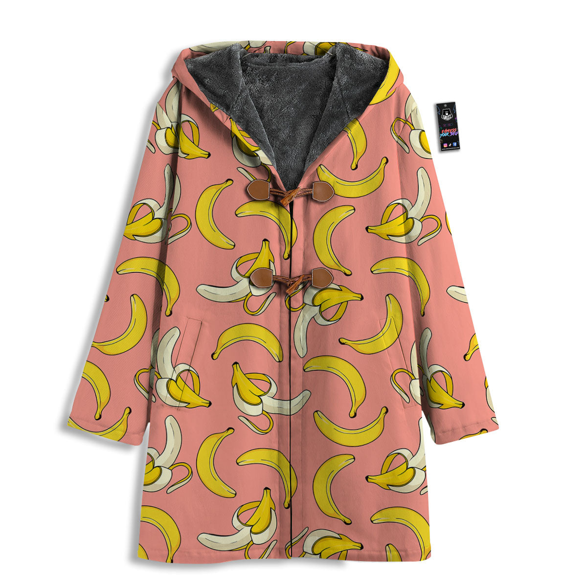 Banana Pink Print Pattern Men's Windbreaker Jacket-grizzshop