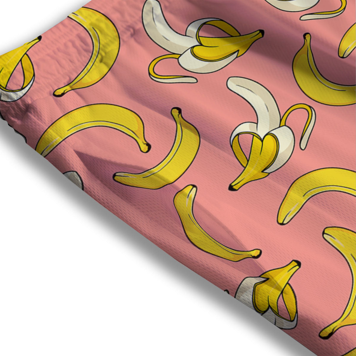 Banana Pink Print Pattern Mesh Shorts