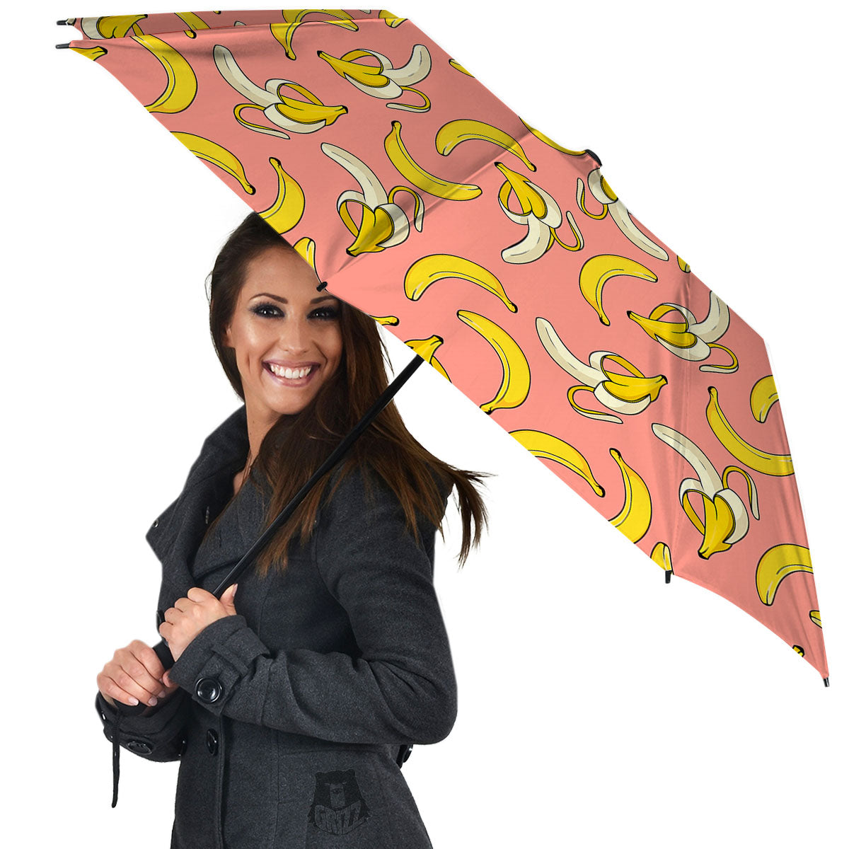Banana Pink Print Pattern Umbrella-grizzshop