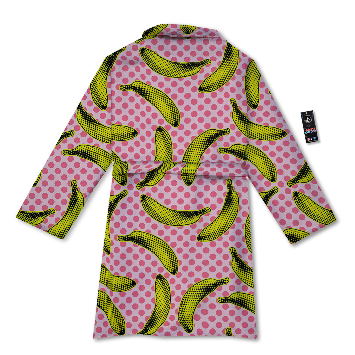 Banana Polka Dot Print Pattern Bathrobe-grizzshop