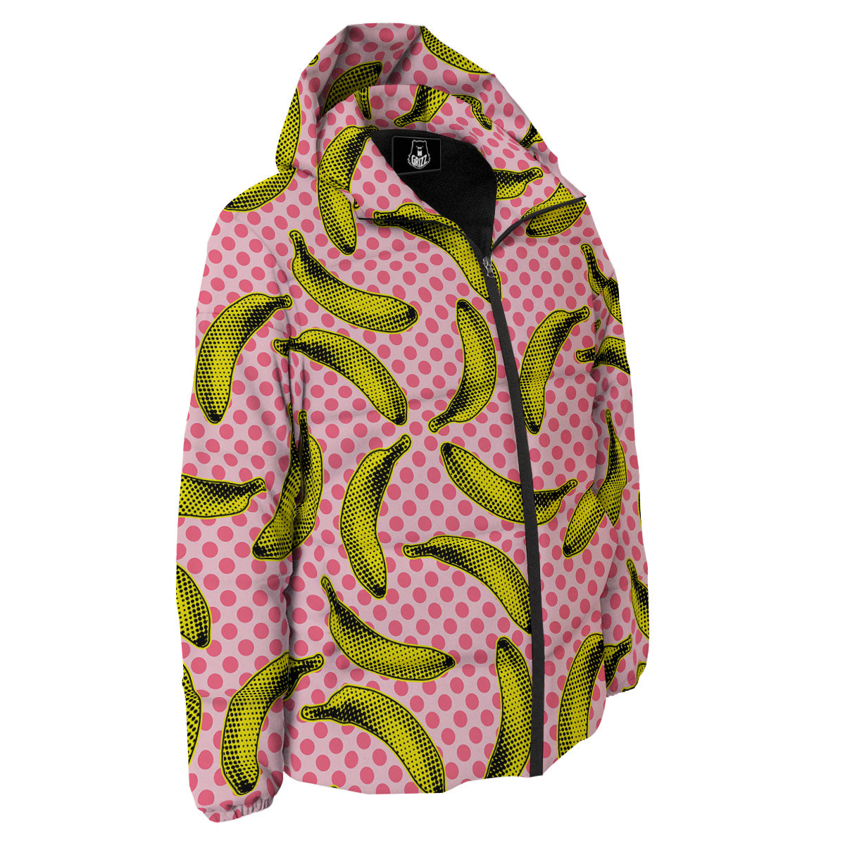 Banana Polka Dot Print Pattern Down Jacket-grizzshop