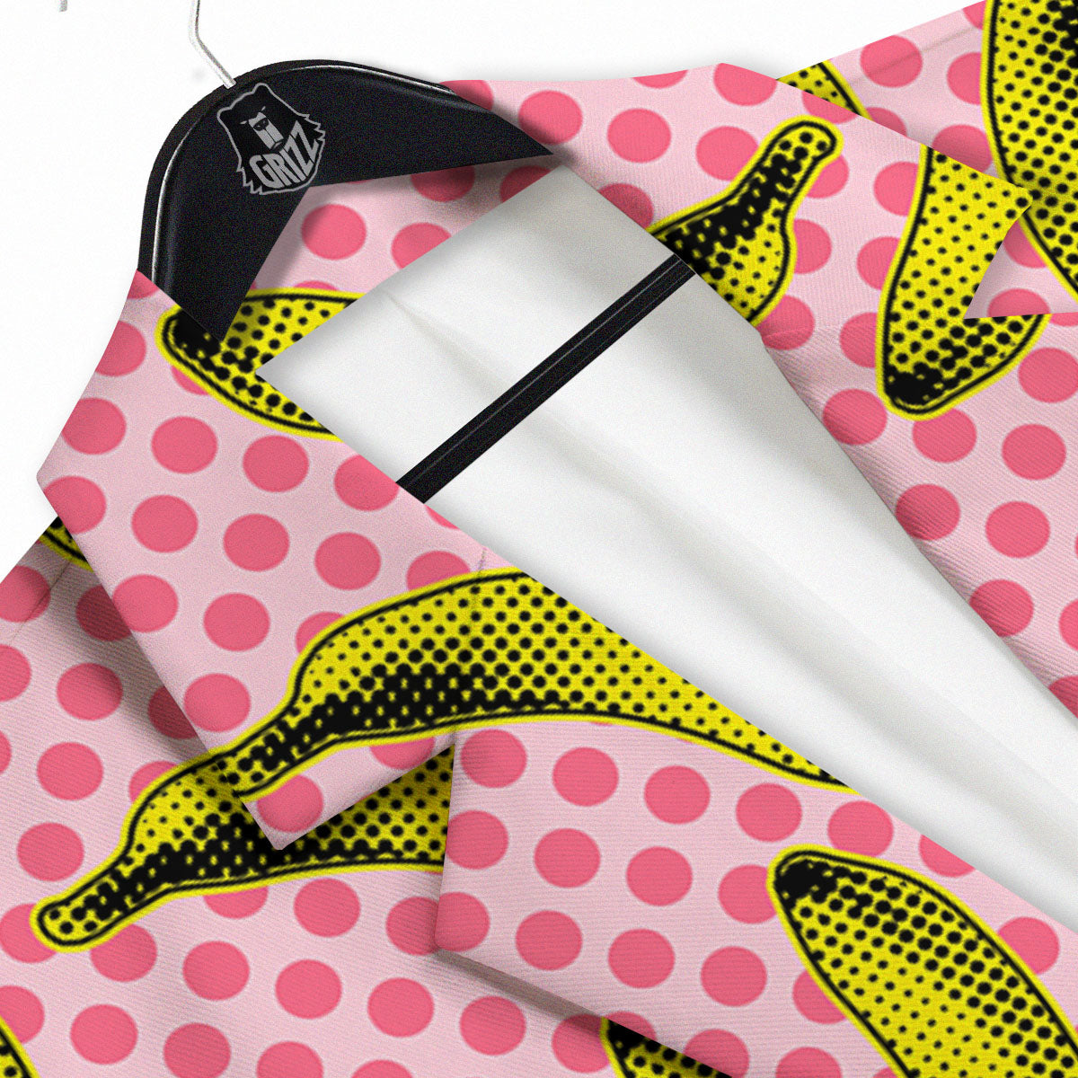 Banana Polka Dot Print Pattern Men's Sport Coat-grizzshop