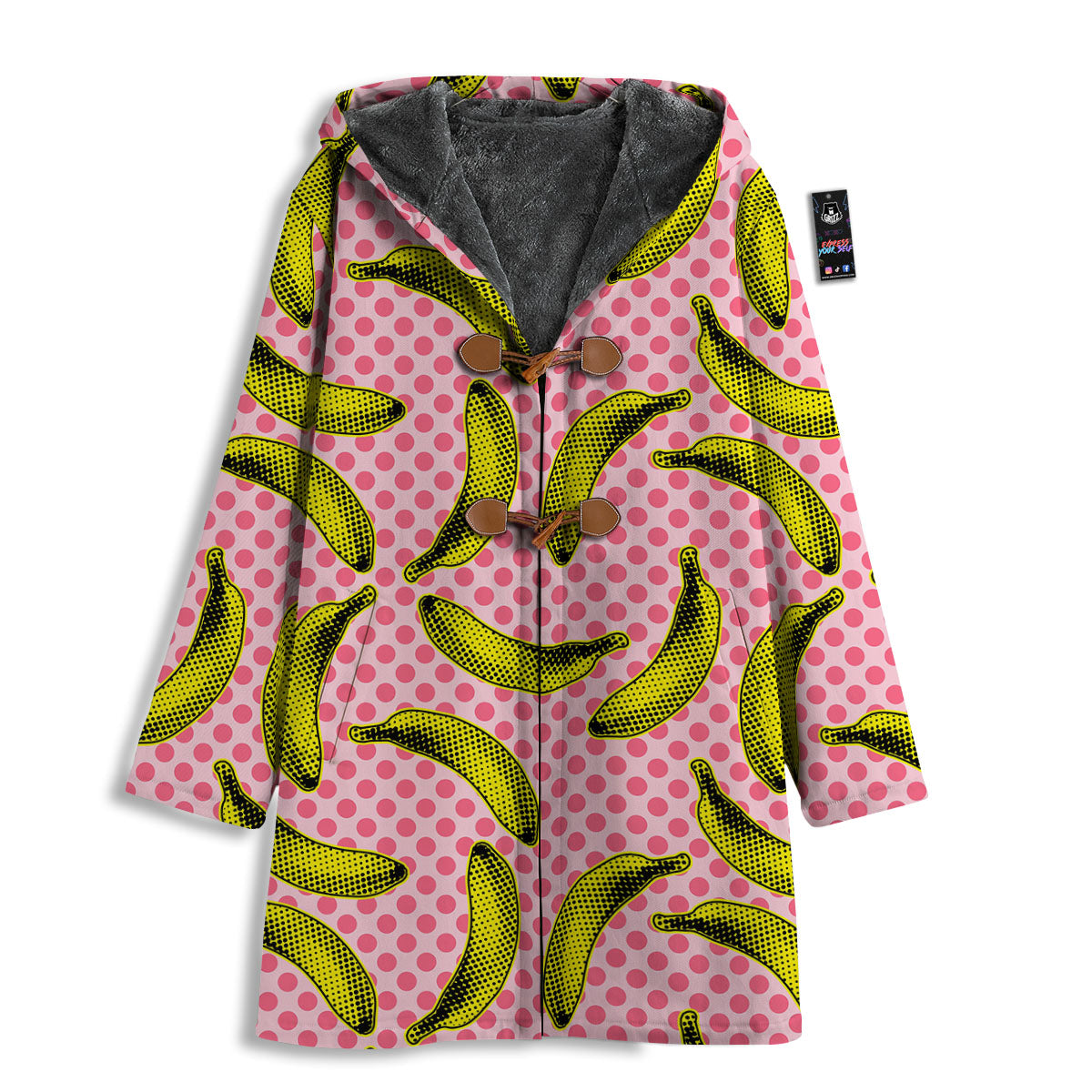 Banana Polka Dot Print Pattern Men's Windbreaker Jacket-grizzshop