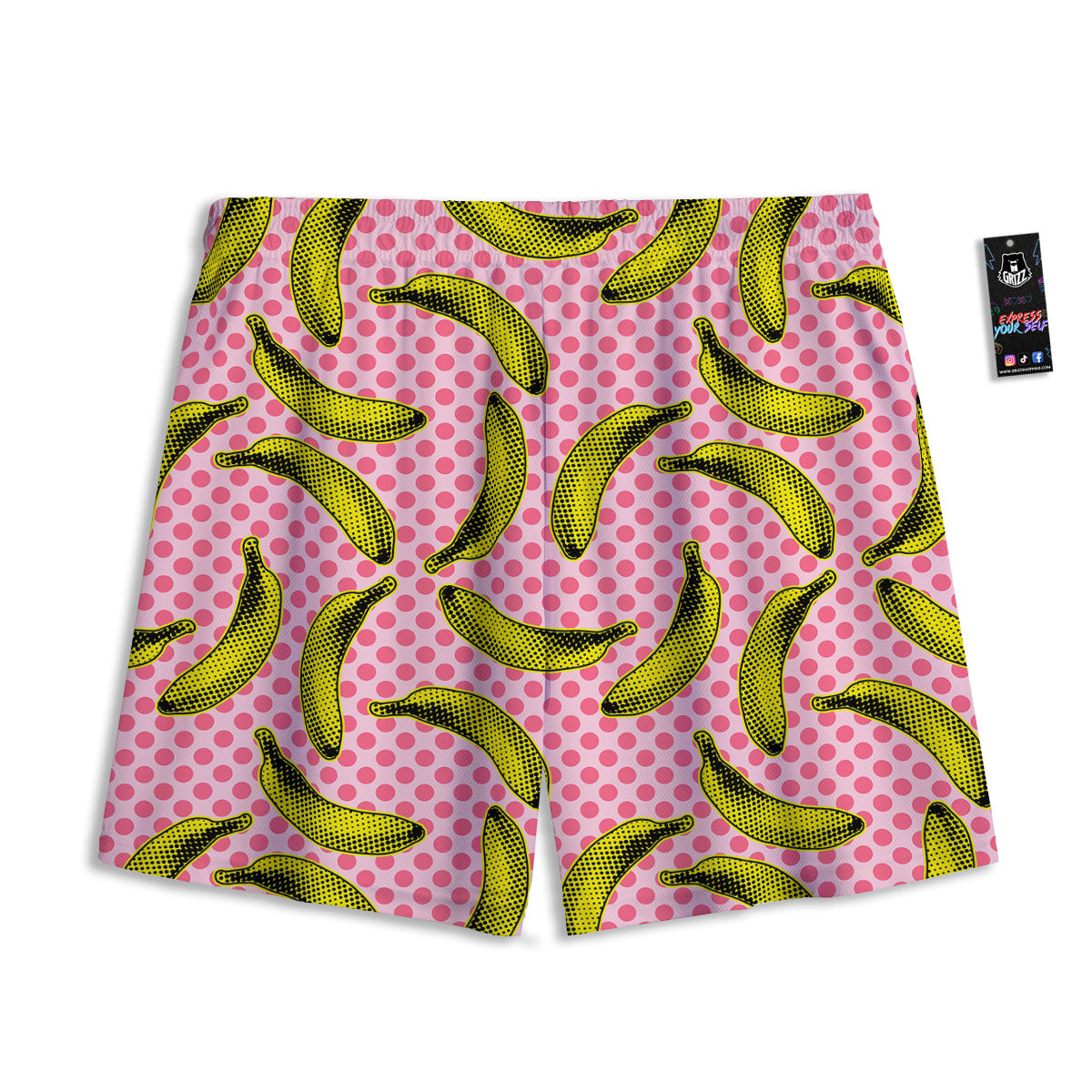 Banana Polka Dot Print Pattern Mesh Shorts