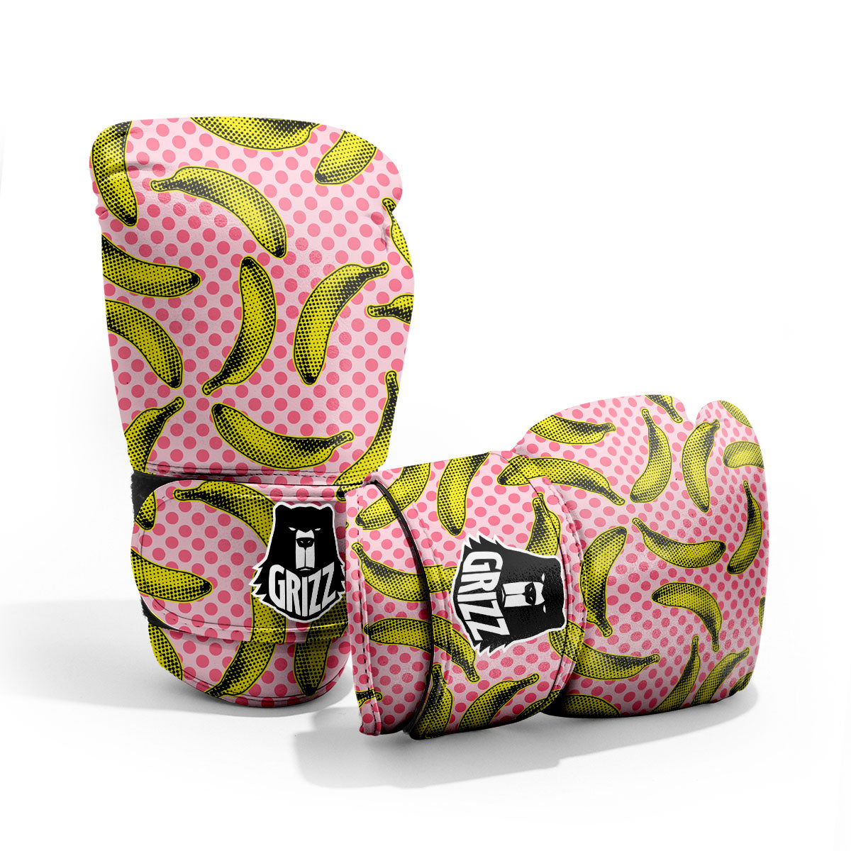 Banana Polka Dot Print Pattern Pro Boxing Glove