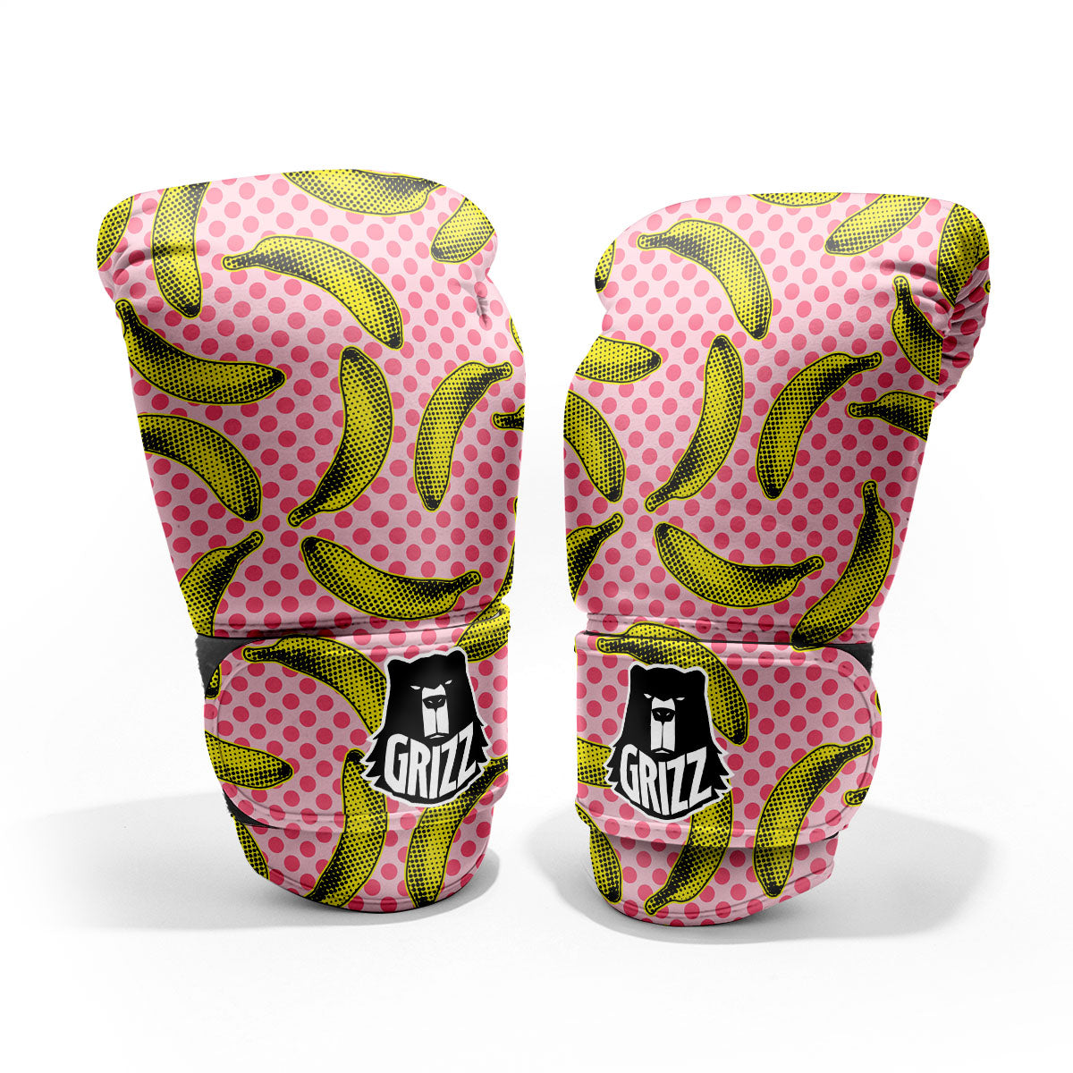 Banana Polka Dot Print Pattern Pro Boxing Glove