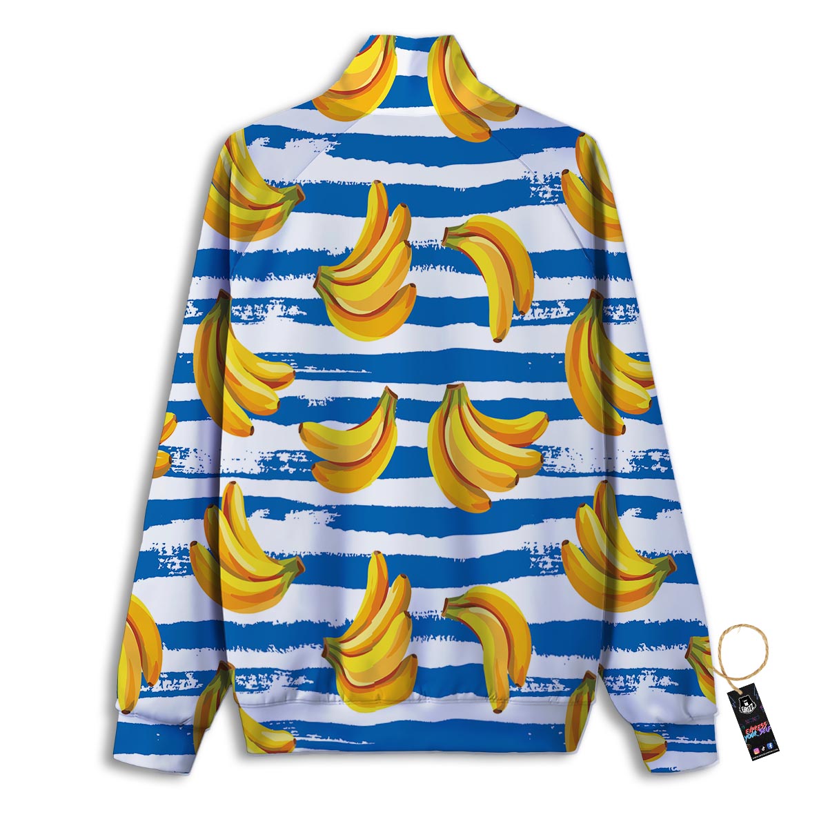 Banana Polka Dot Print Pattern Track Jacket-grizzshop