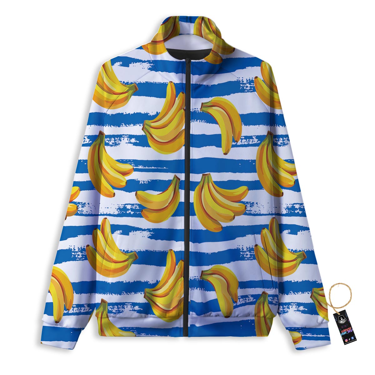 Banana Polka Dot Print Pattern Track Jacket-grizzshop