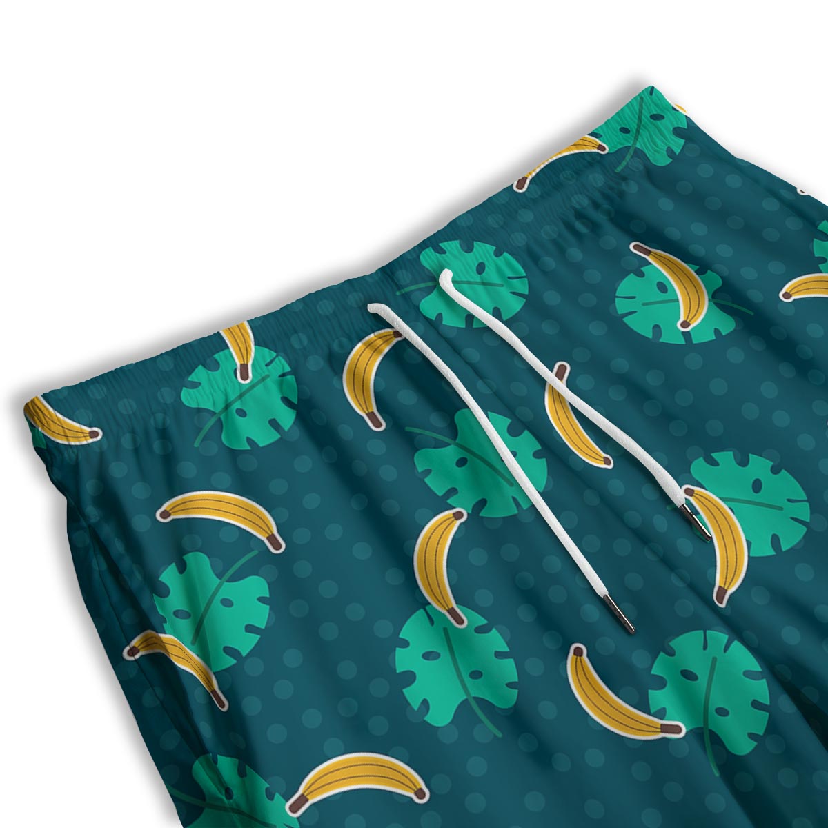 Banana Teal Print Pattern Men's Athletic Shorts