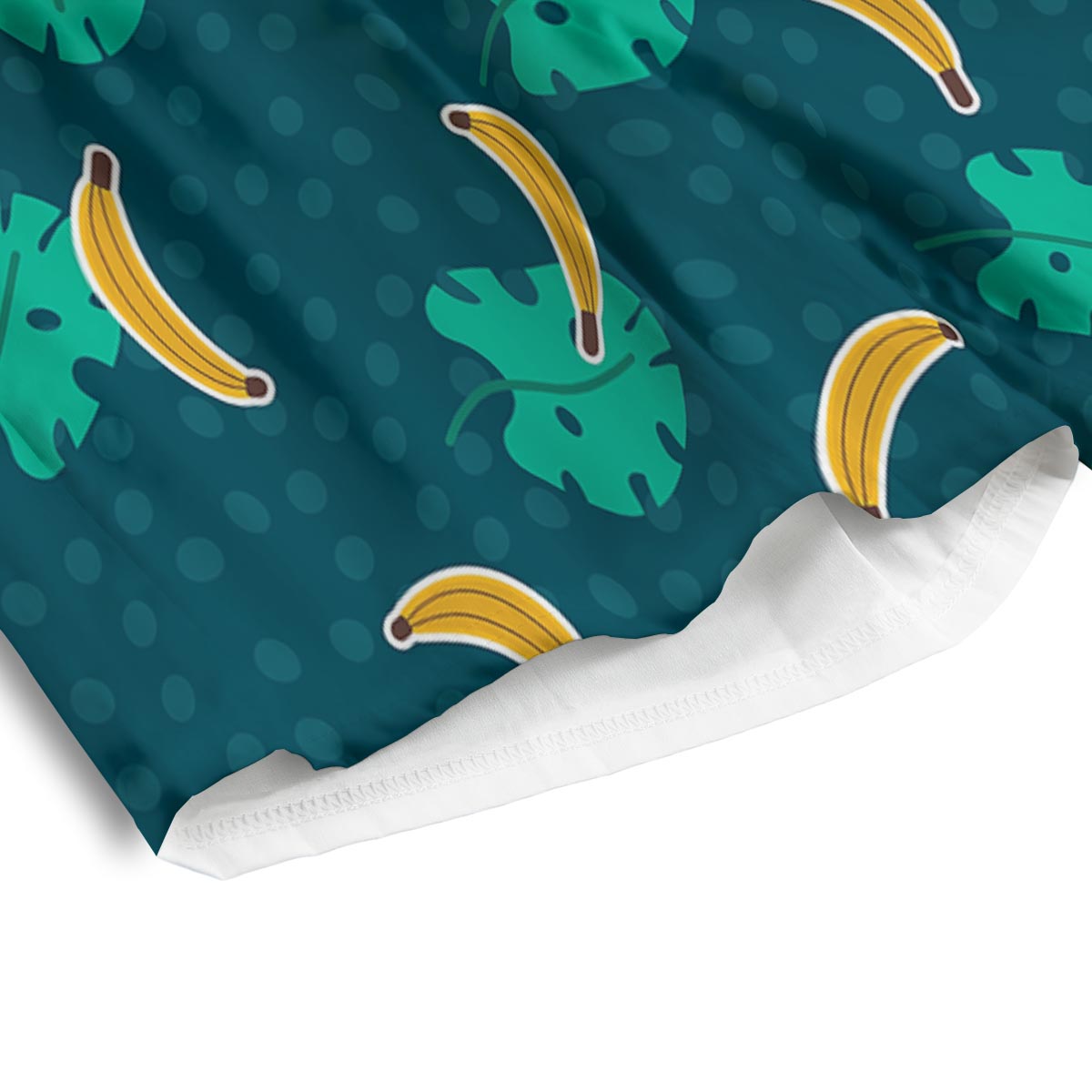 Banana Teal Print Pattern Men's Athletic Shorts