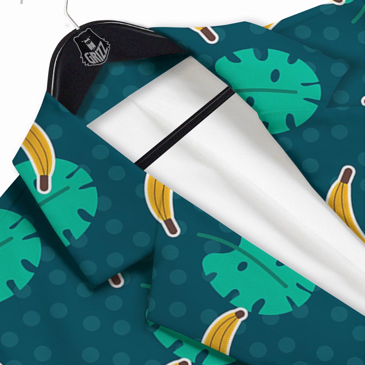 Banana Teal Print Pattern Men's Sport Coat-grizzshop