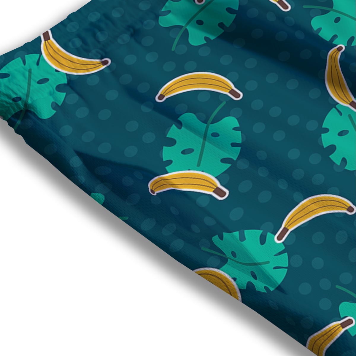 Banana Teal Print Pattern Mesh Shorts