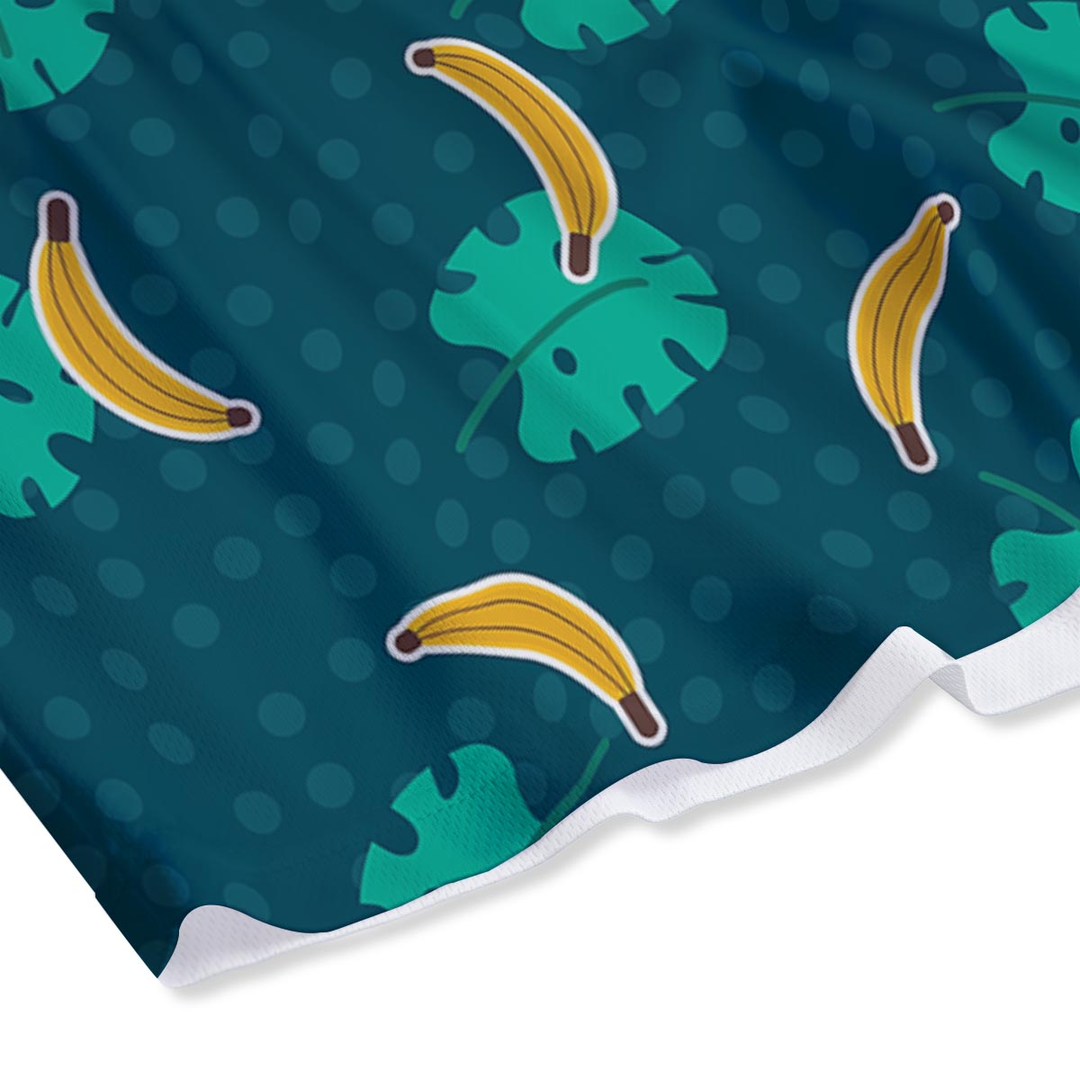 Banana Teal Print Pattern Mesh Shorts