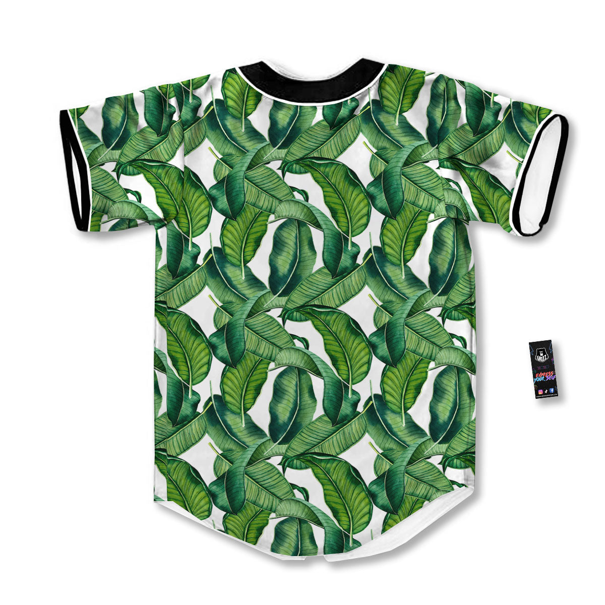 Banana Tropical Green Print Pattern Baseball Jersey-grizzshop
