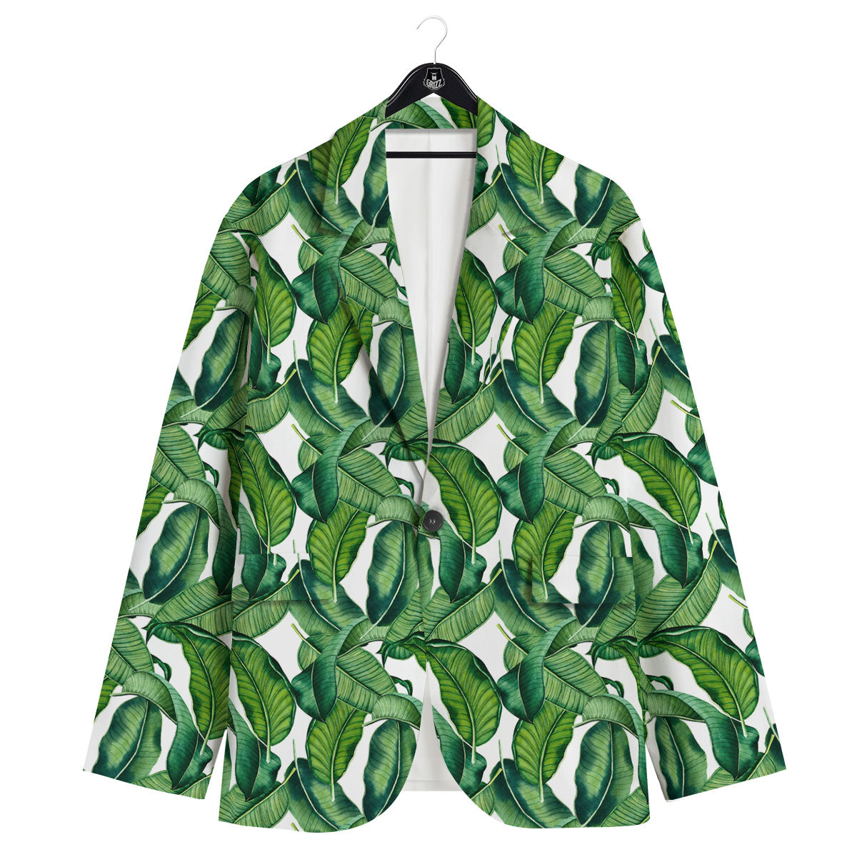 Banana Tropical Green Print Pattern Men's Sport Coat-grizzshop