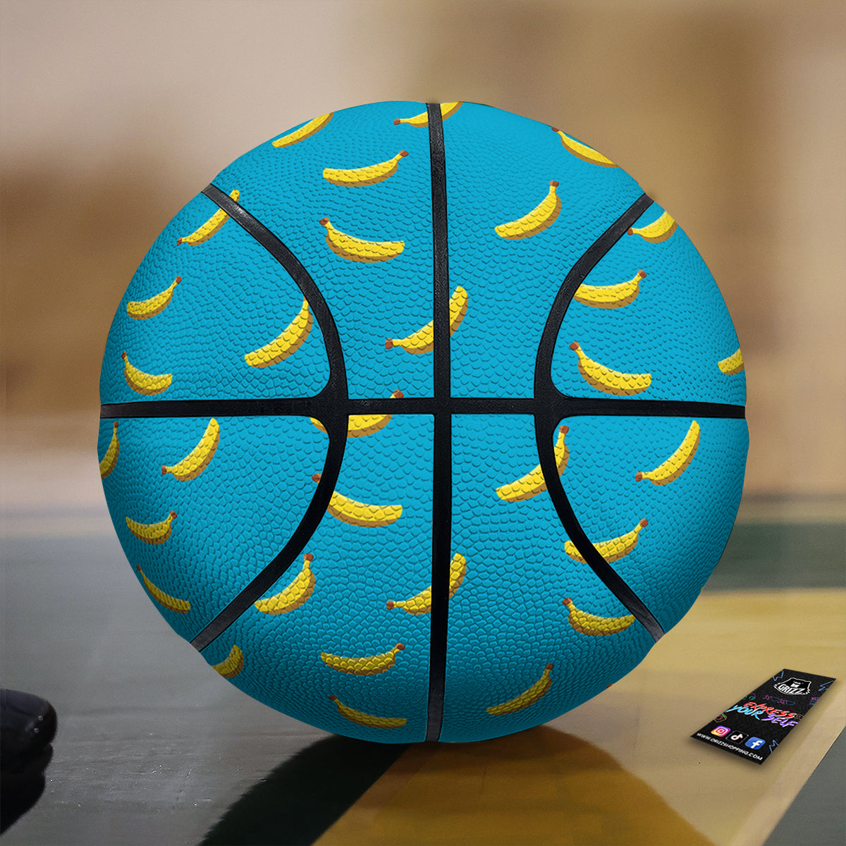 Banana Turquoise Print Pattern Basketball