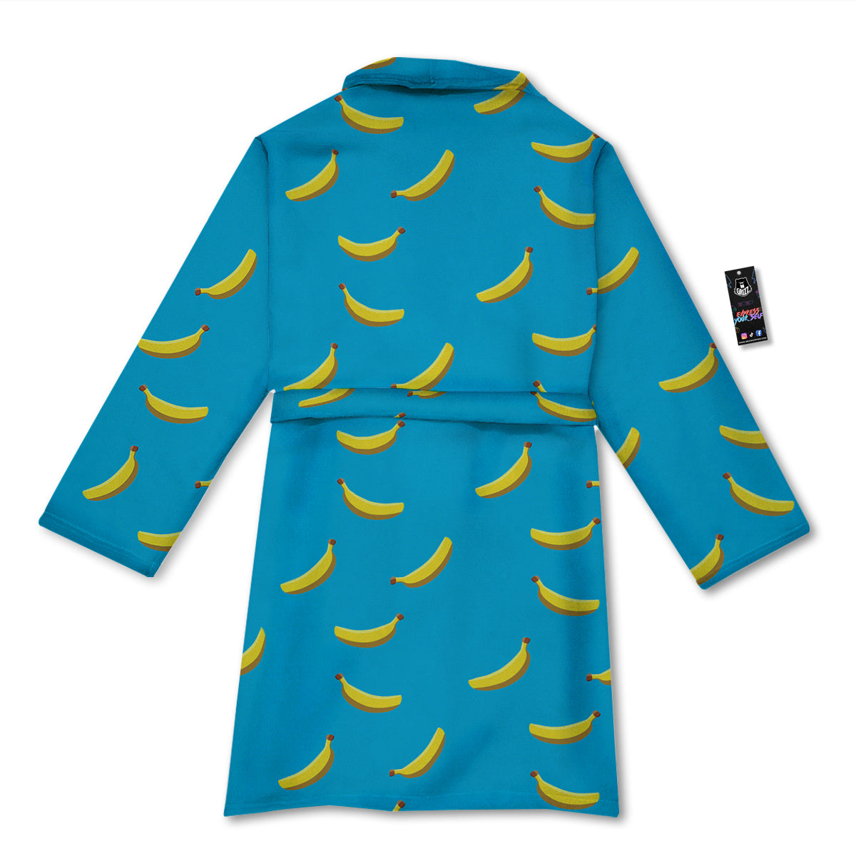 Banana Turquoise Print Pattern Bathrobe-grizzshop