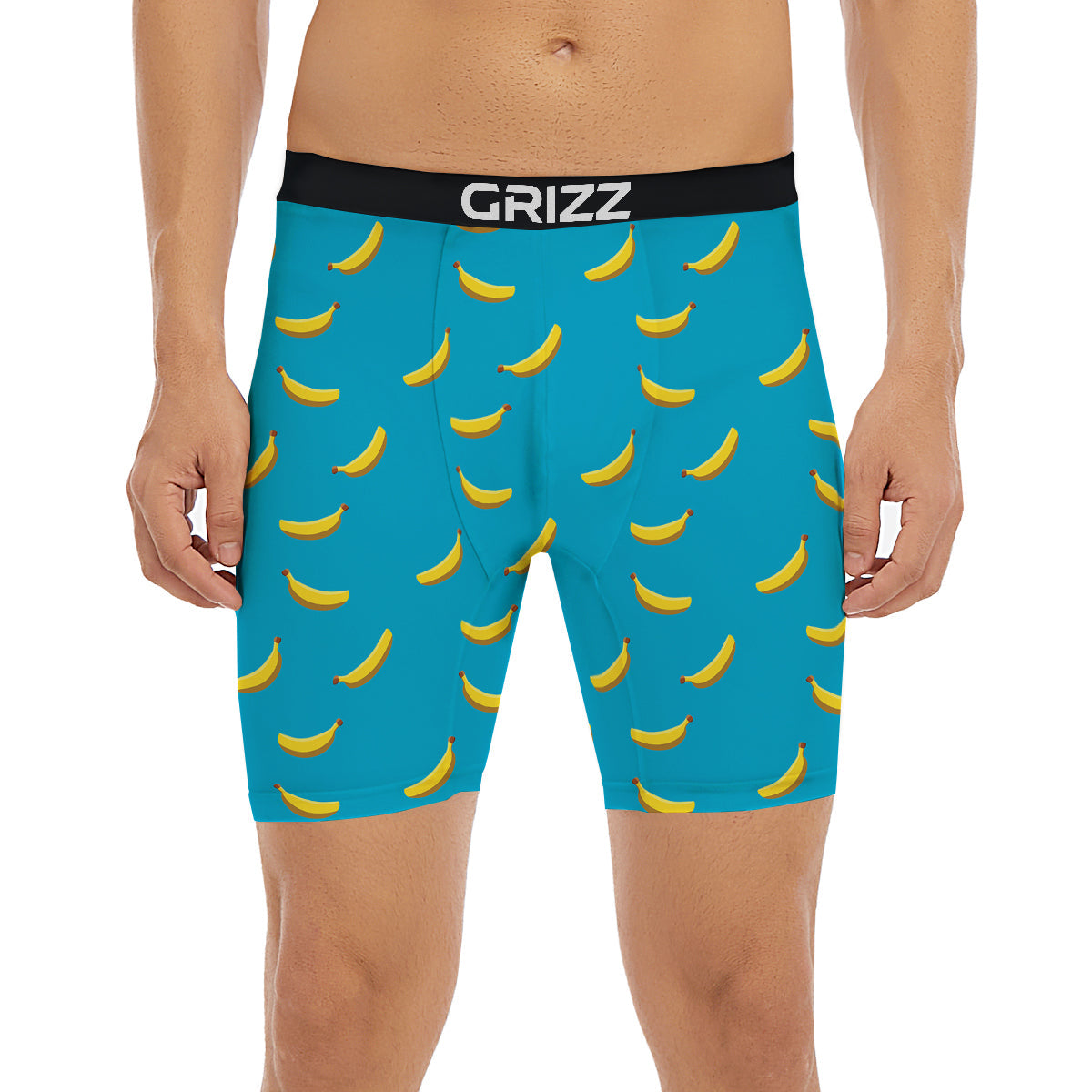 Banana Turquoise Print Pattern Boxer Briefs-grizzshop