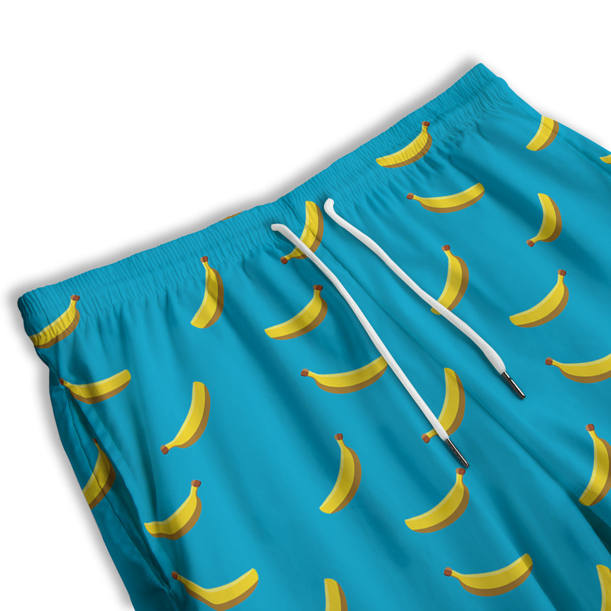 Banana Turquoise Print Pattern Men's Athletic Shorts