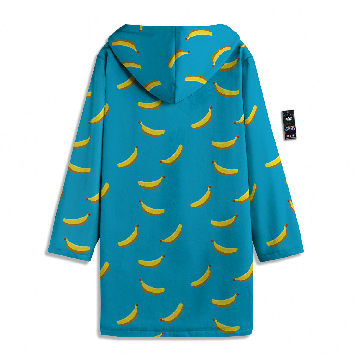 Banana Turquoise Print Pattern Men's Windbreaker Jacket-grizzshop