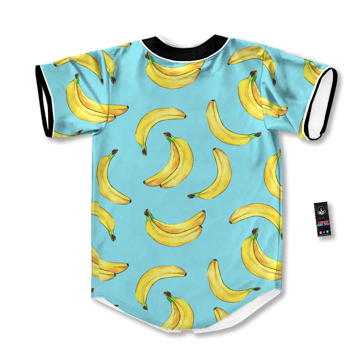 Banana Watercolor Print Pattern Baseball Jersey-grizzshop