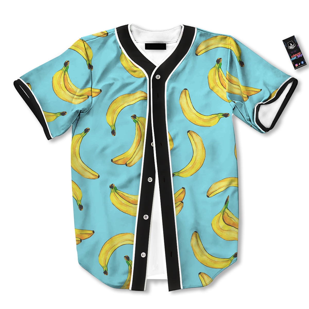 Banana Watercolor Print Pattern Baseball Jersey-grizzshop