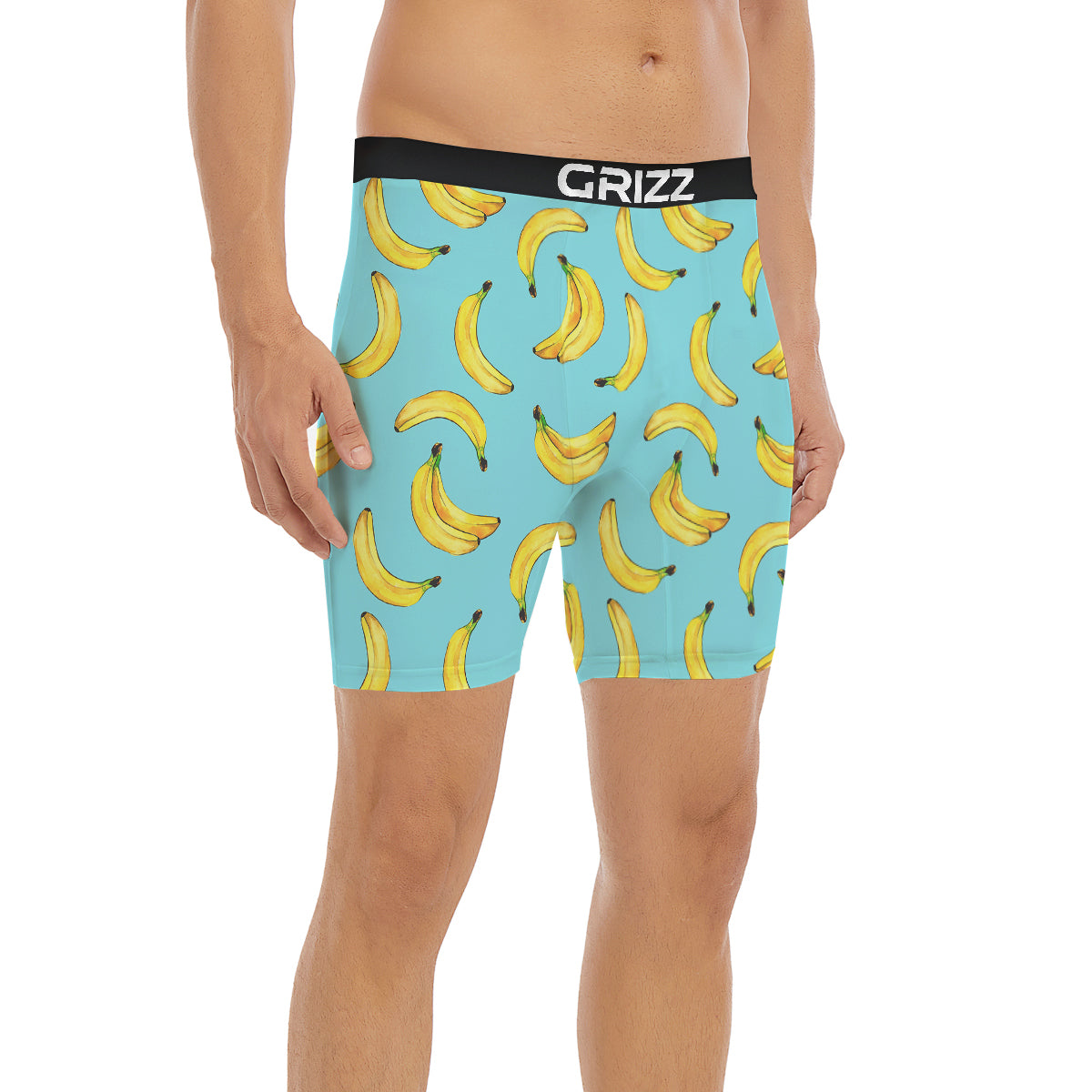 Banana Watercolor Print Pattern Boxer Briefs-grizzshop
