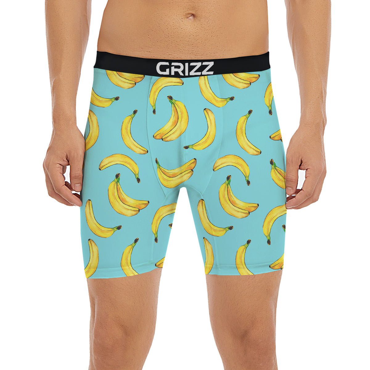 Banana Watercolor Print Pattern Boxer Briefs-grizzshop