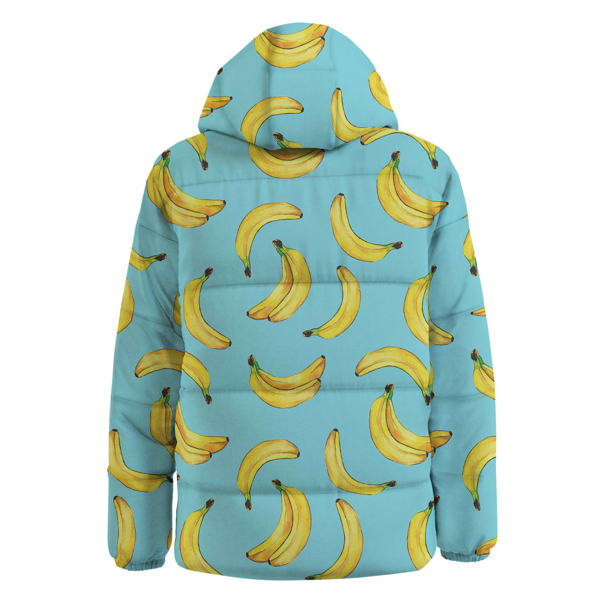 Banana Watercolor Print Pattern Down Jacket-grizzshop