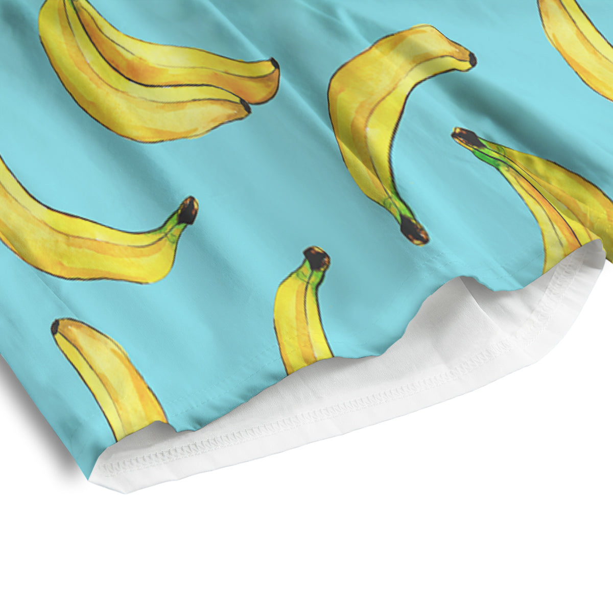 Banana Watercolor Print Pattern Men's Athletic Shorts