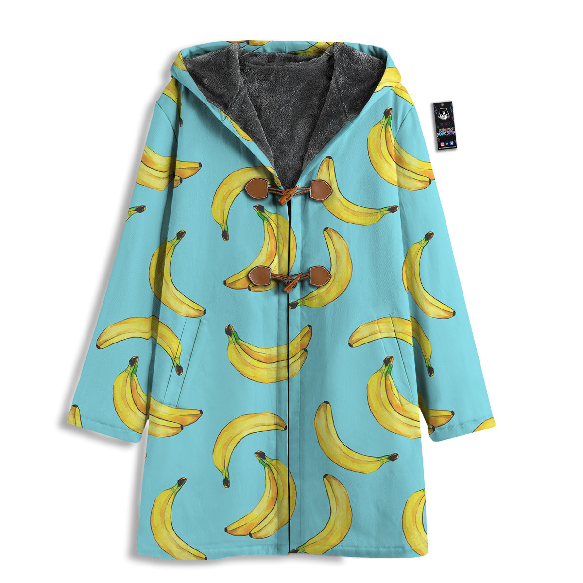 Banana Watercolor Print Pattern Men's Windbreaker Jacket-grizzshop