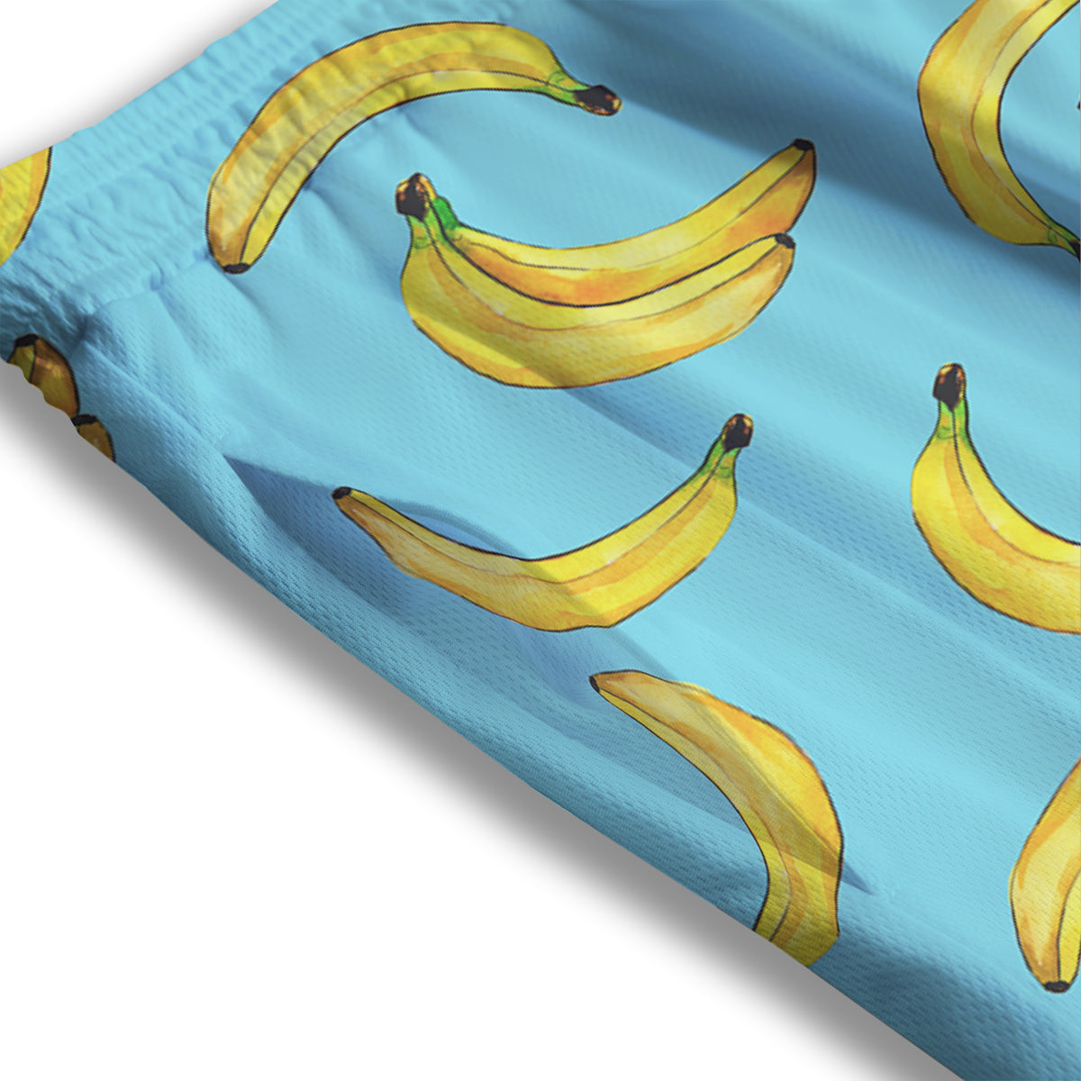 Banana Watercolor Print Pattern Mesh Shorts