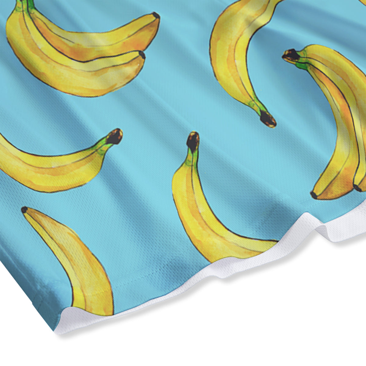 Banana Watercolor Print Pattern Mesh Shorts