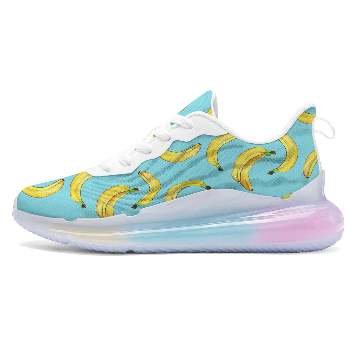 Banana Watercolor Print Pattern Running Sneakers-grizzshop