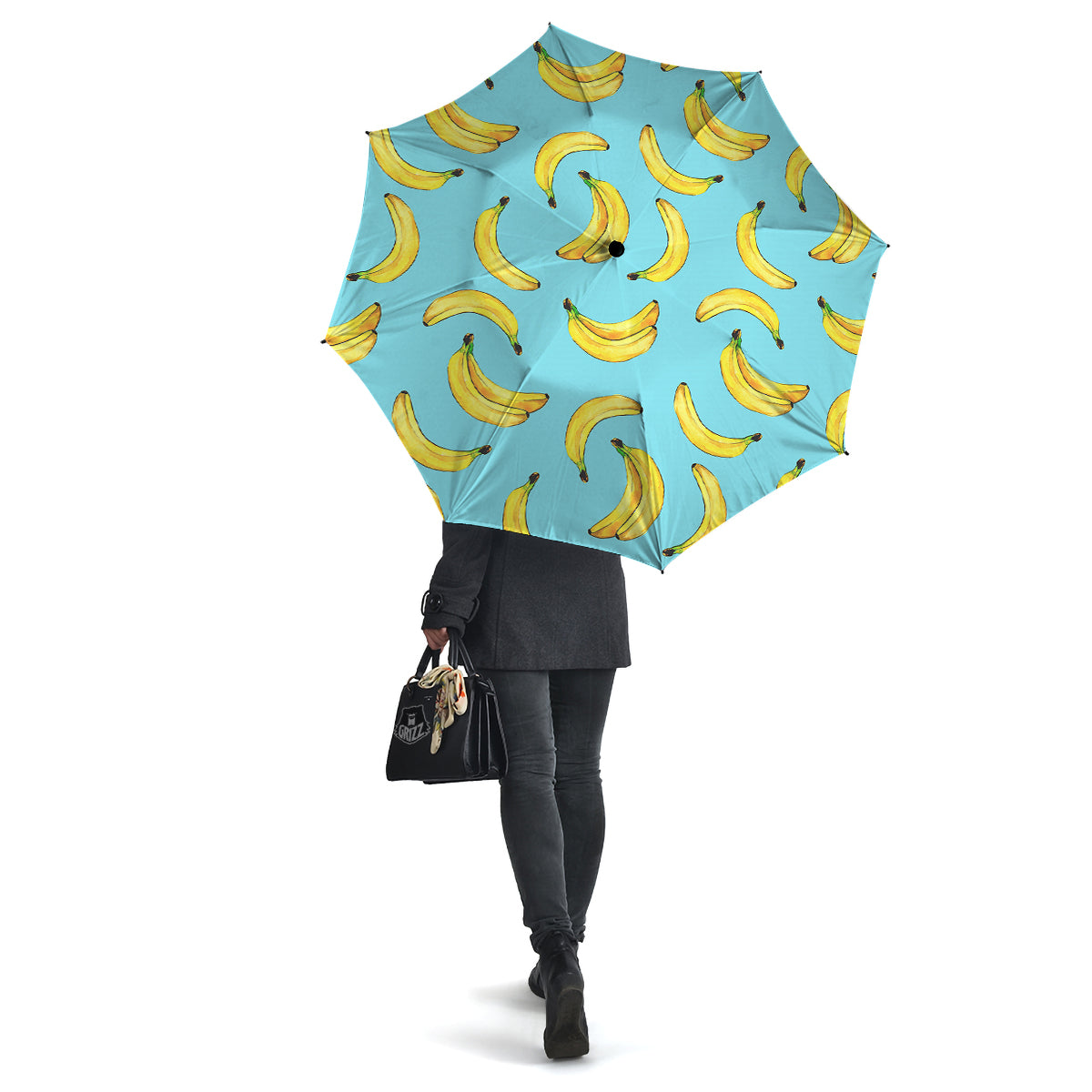 Banana Watercolor Print Pattern Umbrella-grizzshop