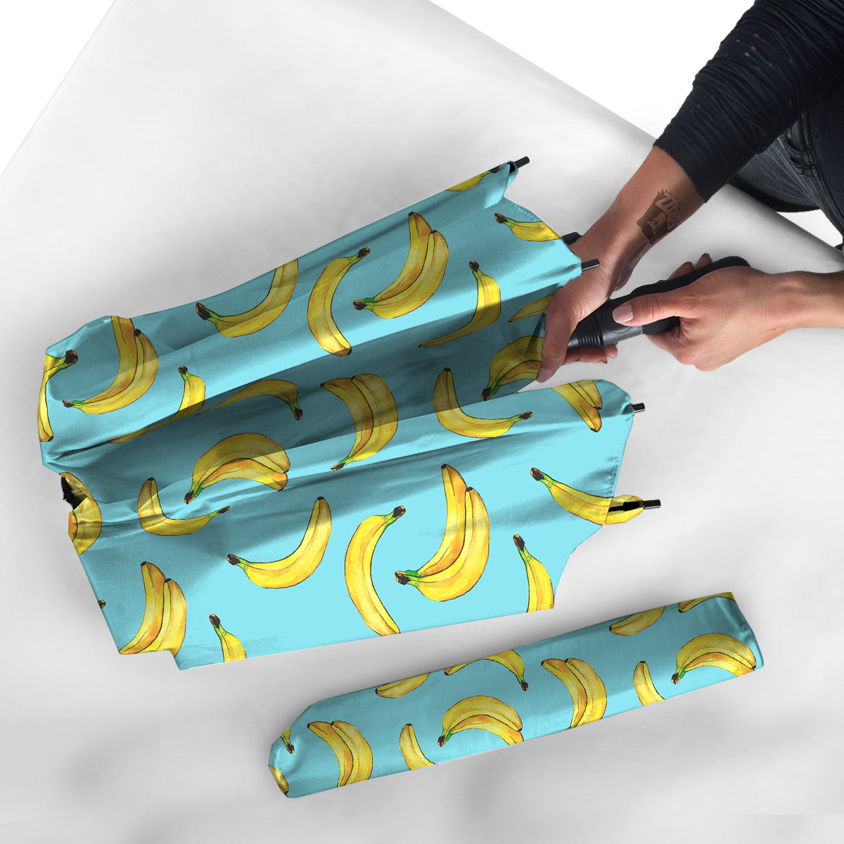 Banana Watercolor Print Pattern Umbrella-grizzshop