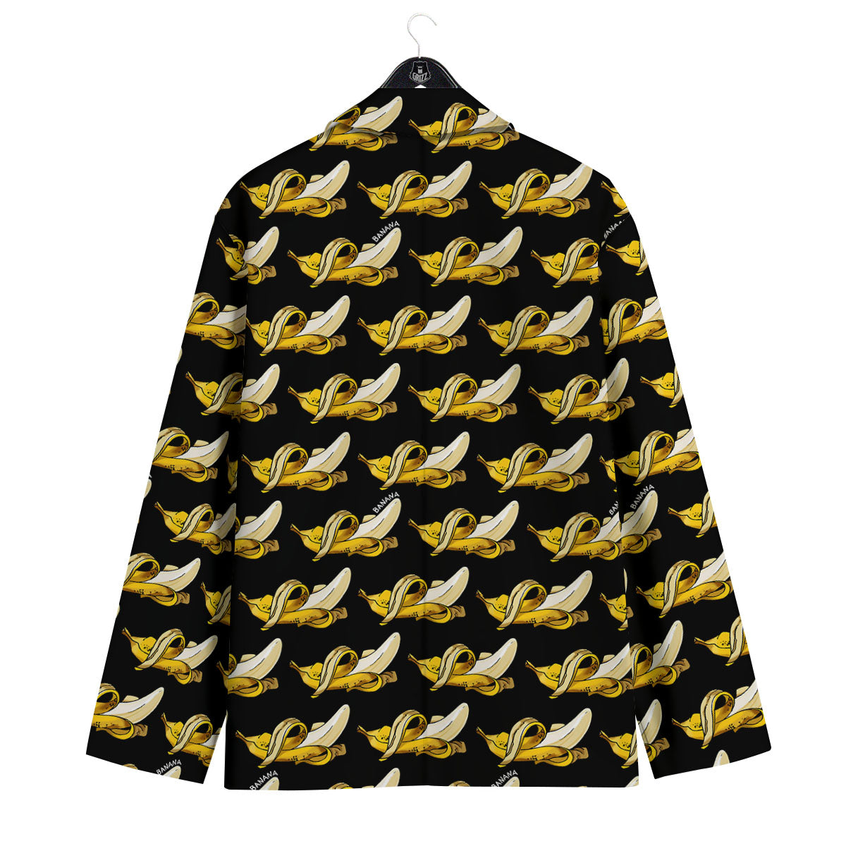 Banana Yellow And Black Print Pattern Men's Sport Coat-grizzshop
