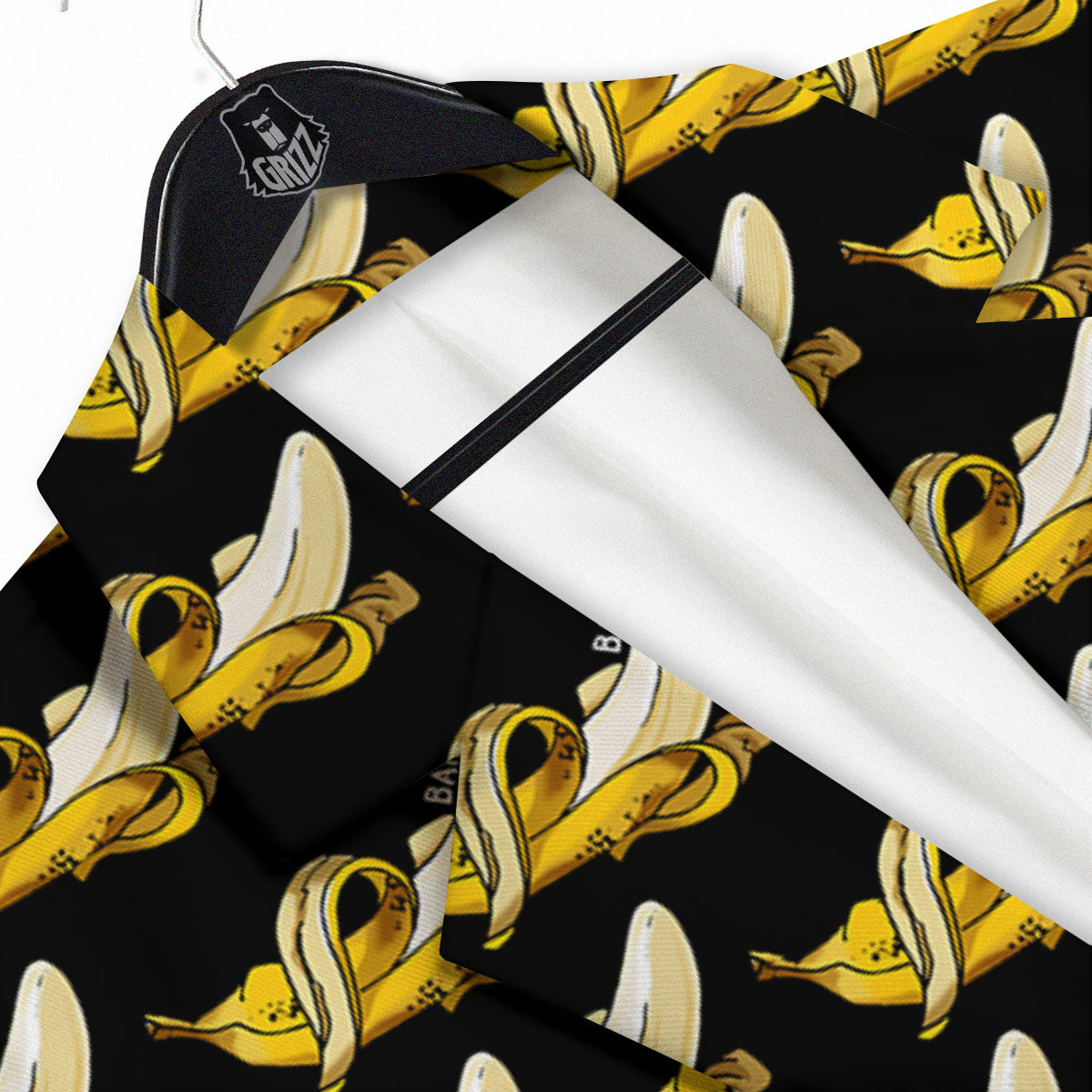 Banana Yellow And Black Print Pattern Men's Sport Coat-grizzshop