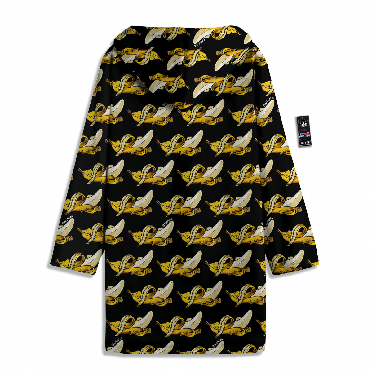 Banana Yellow And Black Print Pattern Men's Windbreaker Jacket-grizzshop