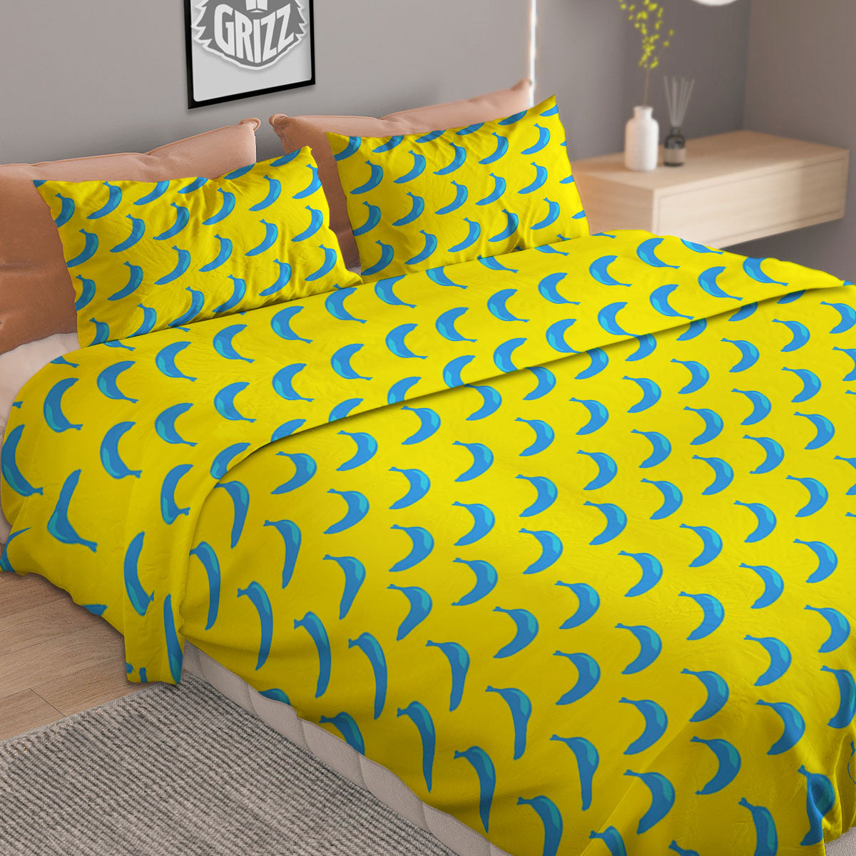 Bee Cute Cartoon Print Pattern Duvet Cover Bedding Set