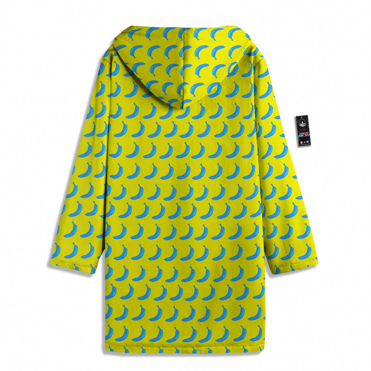 Banana Yellow And Blue Print Pattern Men's Windbreaker Jacket-grizzshop
