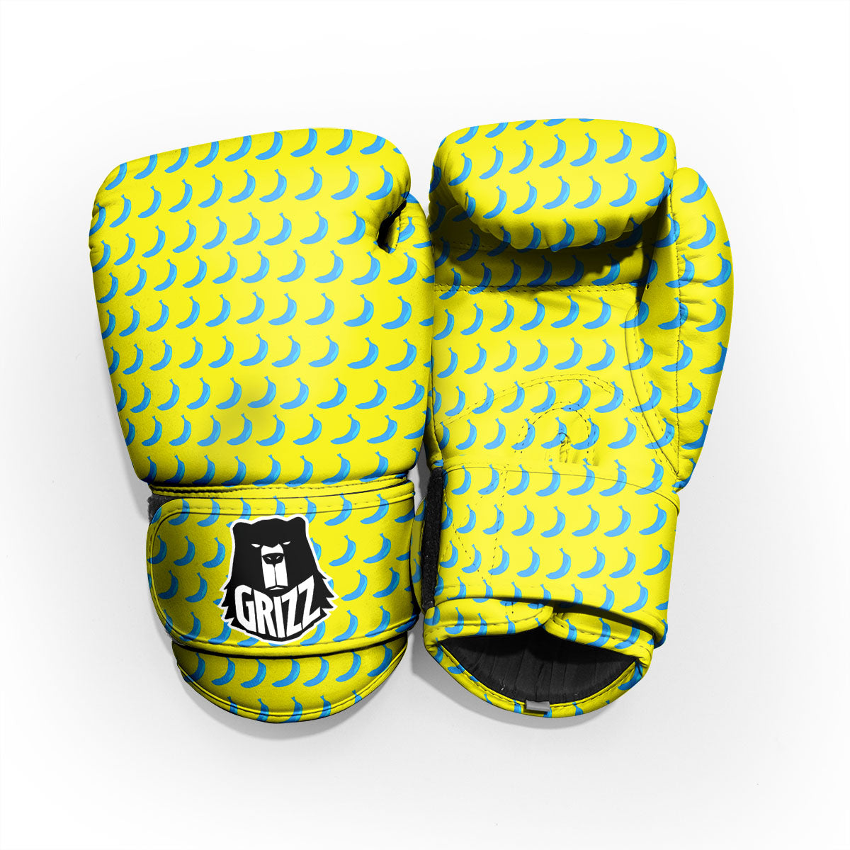 Banana Yellow And Blue Print Pattern Pro Boxing Glove