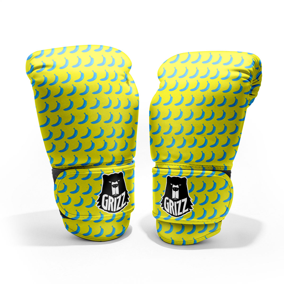 Banana Yellow And Blue Print Pattern Pro Boxing Glove