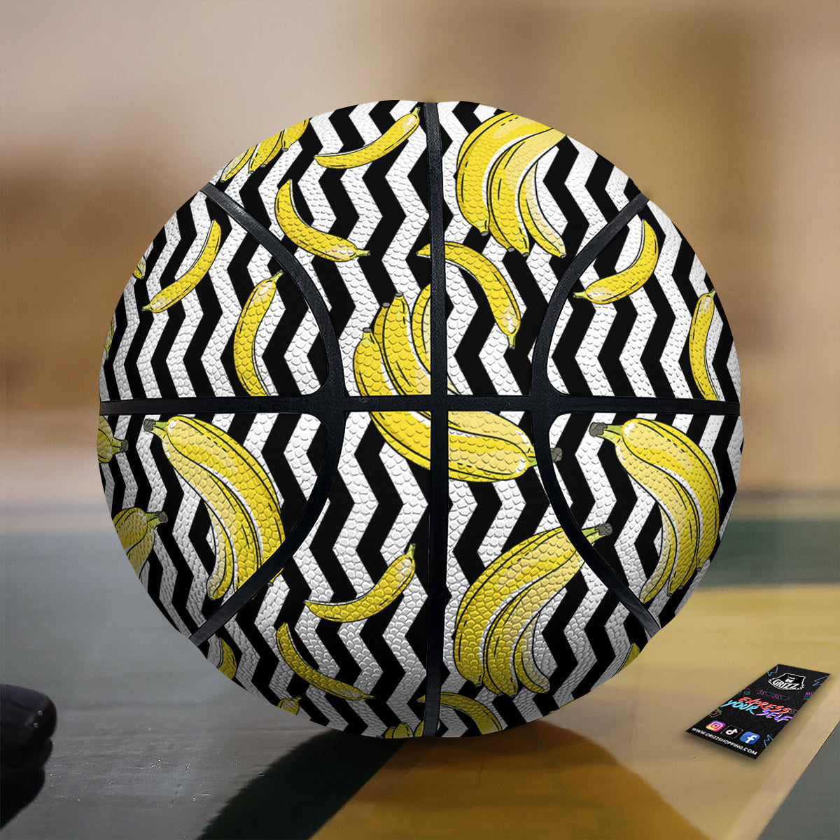 Banana Zigzag Print Pattern Basketball