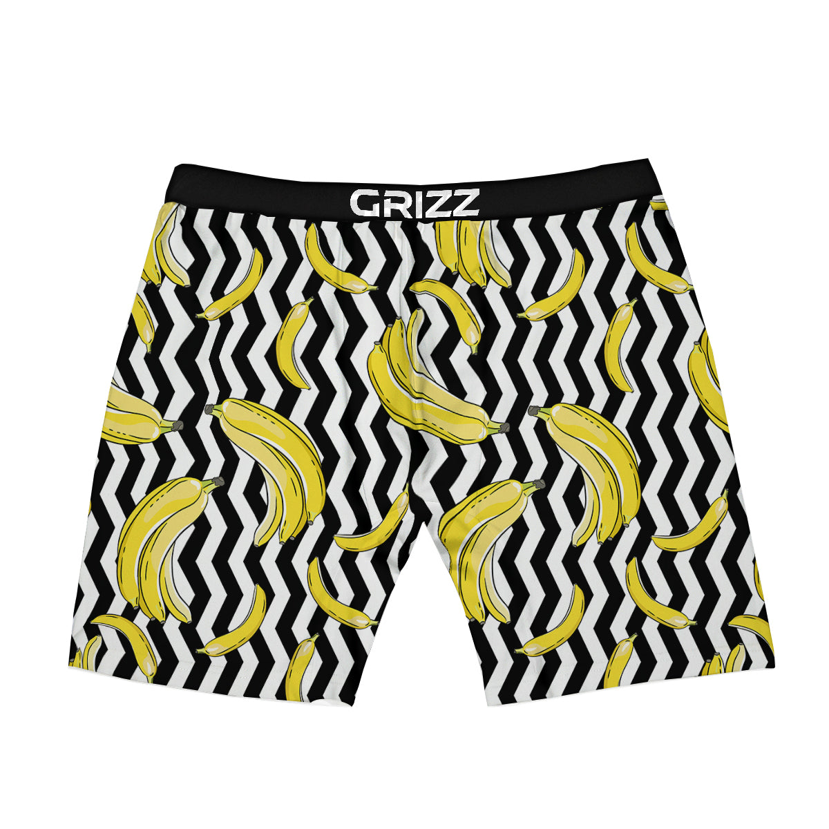Banana Zigzag Print Pattern Boxer Briefs-grizzshop