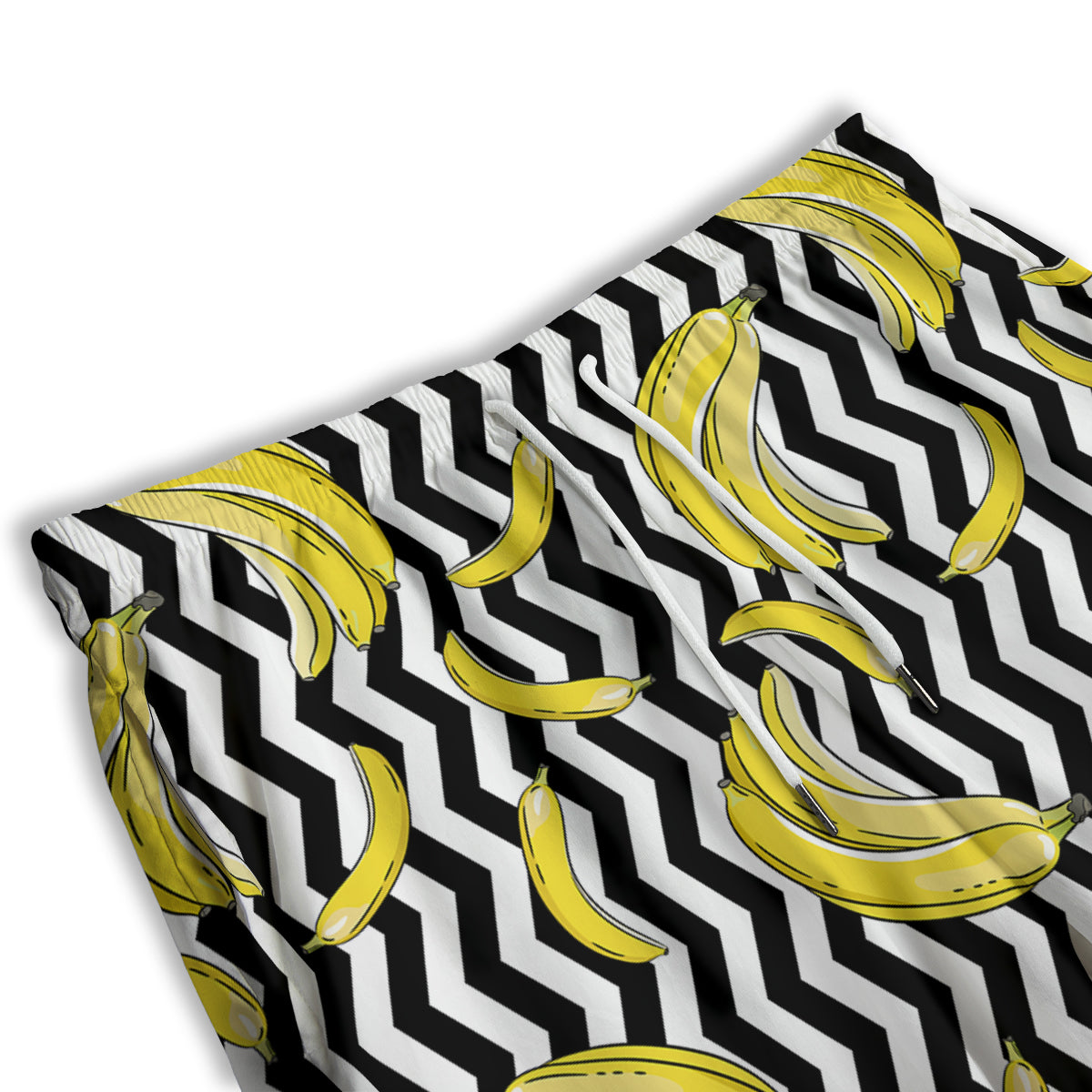 Banana Zigzag Print Pattern Men's Athletic Shorts