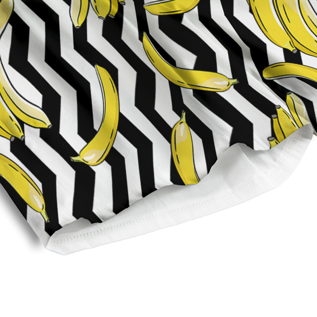 Banana Zigzag Print Pattern Men's Athletic Shorts