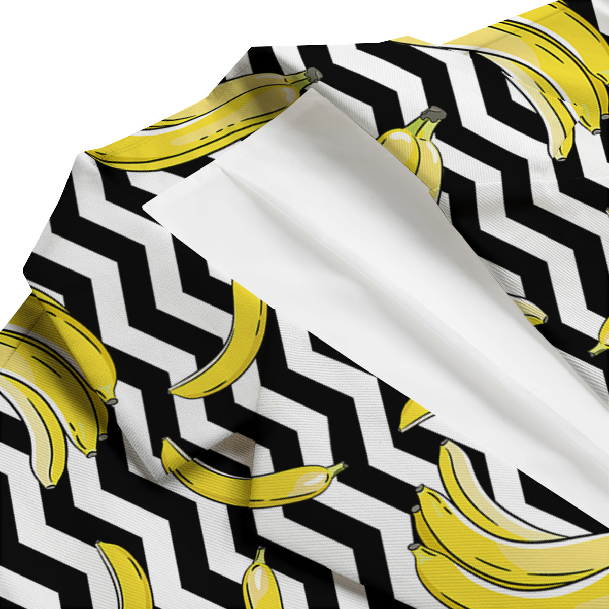 Banana Zigzag Print Pattern Men's Blazer-grizzshop
